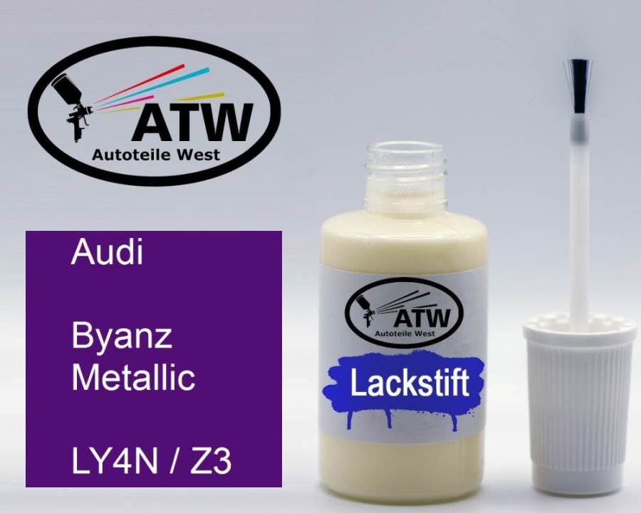 Audi, Byanz Metallic, LY4N / Z3: 20ml Lackstift, von ATW Autoteile West.